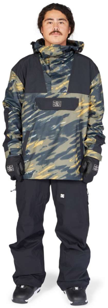 DC 43 Anorak Jacket - A camouflage-printed jacket with a hood and zippered pockets.