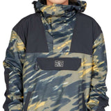 DC 43 Anorak Jacket - A camouflage-printed jacket with a hood, featuring black accents and a front zip closure.