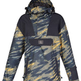 DC 43 Anorak Jacket 2023 - A camouflage-printed jacket with a hood and zippered pockets.