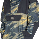 DC 43 Anorak Jacket 2023 - A camouflage-printed jacket with a hood and zippered pockets.