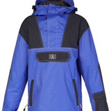DC 43 Anorak Jacket 2023 - A blue jacket with a black chest pocket and white stitching.