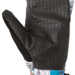 DC Ah X Tribute Mitt 2023 - A black mitt with a textured pattern on the palm and fingers, featuring a colorful DC Comics logo on the wrist strap.