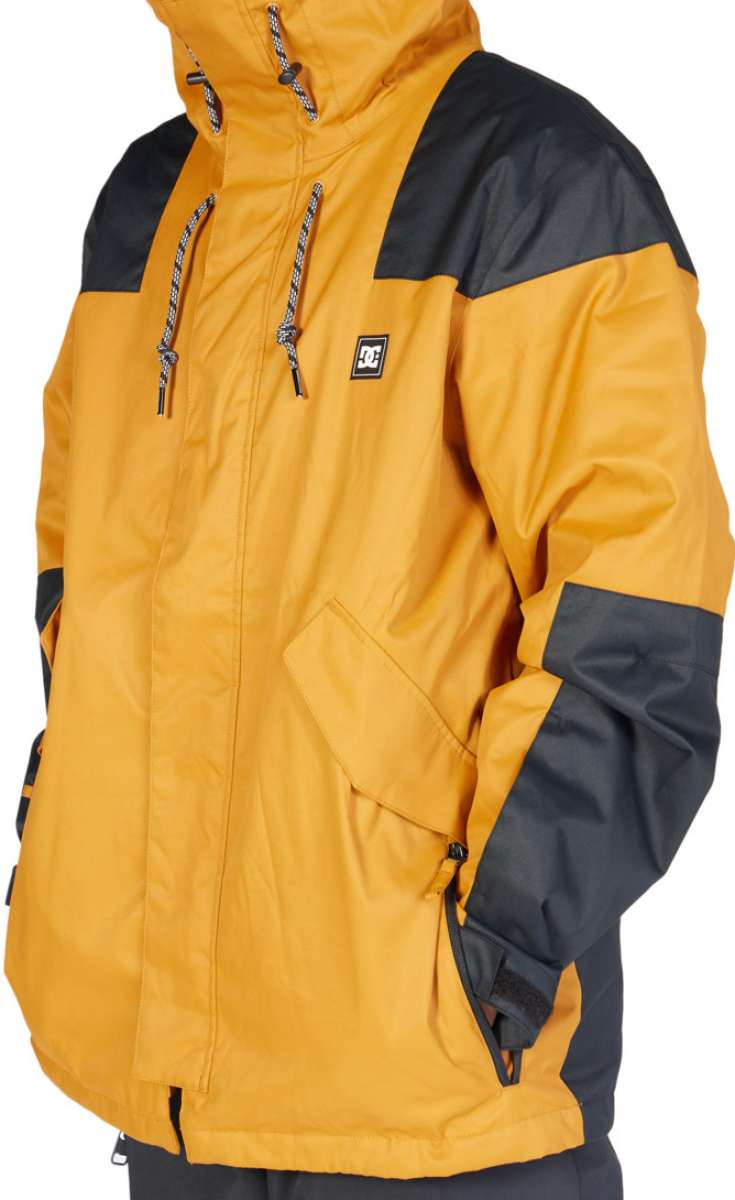 DC Anchor Insulated Jacket - A yellow jacket with black accents on shoulders, chest, and sleeves.