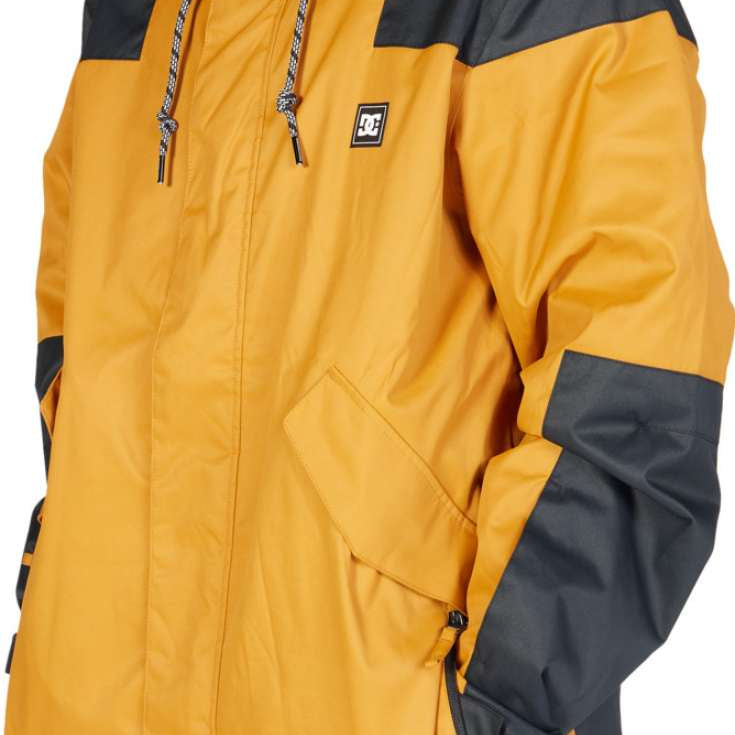 DC Anchor Insulated Jacket - A yellow jacket with black accents on shoulders, chest, and sleeves.
