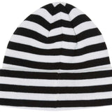 DC Andy Warhol Beanie 2024 - Black beanie with white stripes and a repeating pattern of the artist's signature.