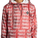 DC AW Snowstar Fleece Hoodie 2024 - Red fleece hoodie with white snowboarder graphic and black drawstrings.