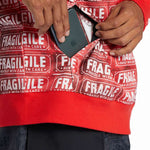 DC AW Snowstar Fleece Hoodie 2024 - Red fleece hoodie with white snowboarder graphic on front.