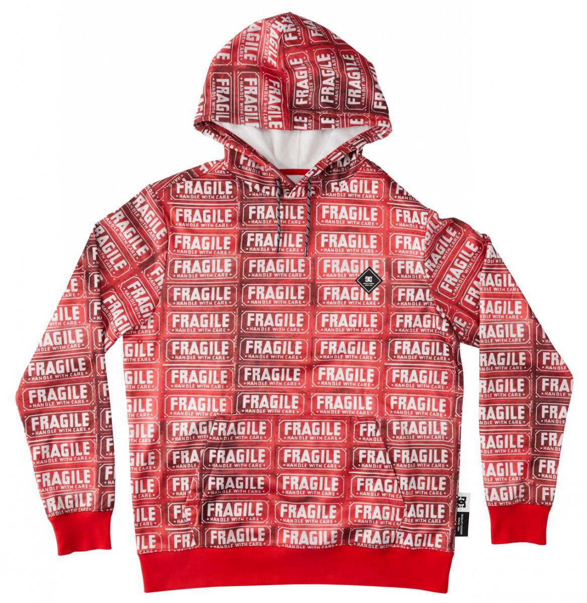 DC AW Snowstar Fleece Hoodie 2024 - White fleece hoodie with black snowboard graphic and white text.