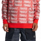 DC AW Snowstar Fleece Hoodie 2024 - Red fleece hoodie with white snowboard graphic on chest and sleeve.