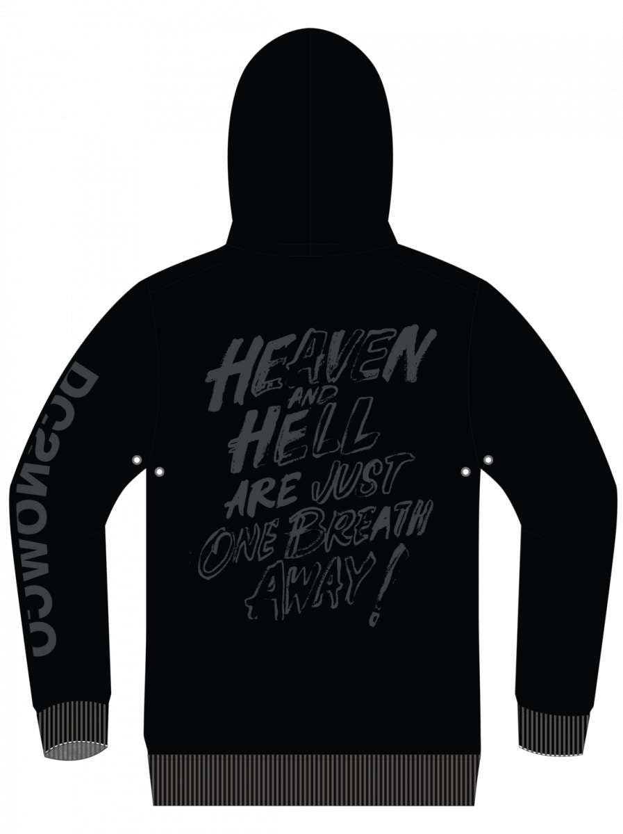 DC AW Snowstar Fleece Hoodie 2024 - A black hoodie with a white snowboarder graphic on the front.