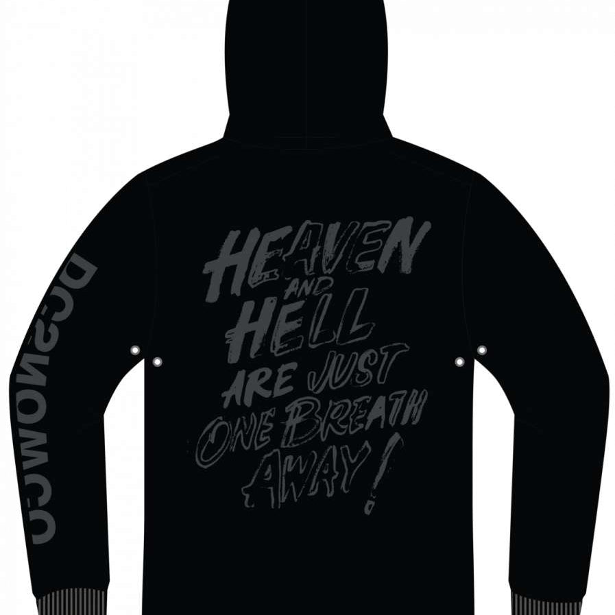 DC AW Snowstar Fleece Hoodie 2024 - A black hoodie with a white snowboarder graphic on the front.