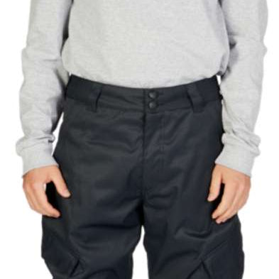 DC Banshee Insulated Pant 2023 - Black insulated snow pants with a zippered pocket on the thigh and adjustable Velcro straps at the waist.