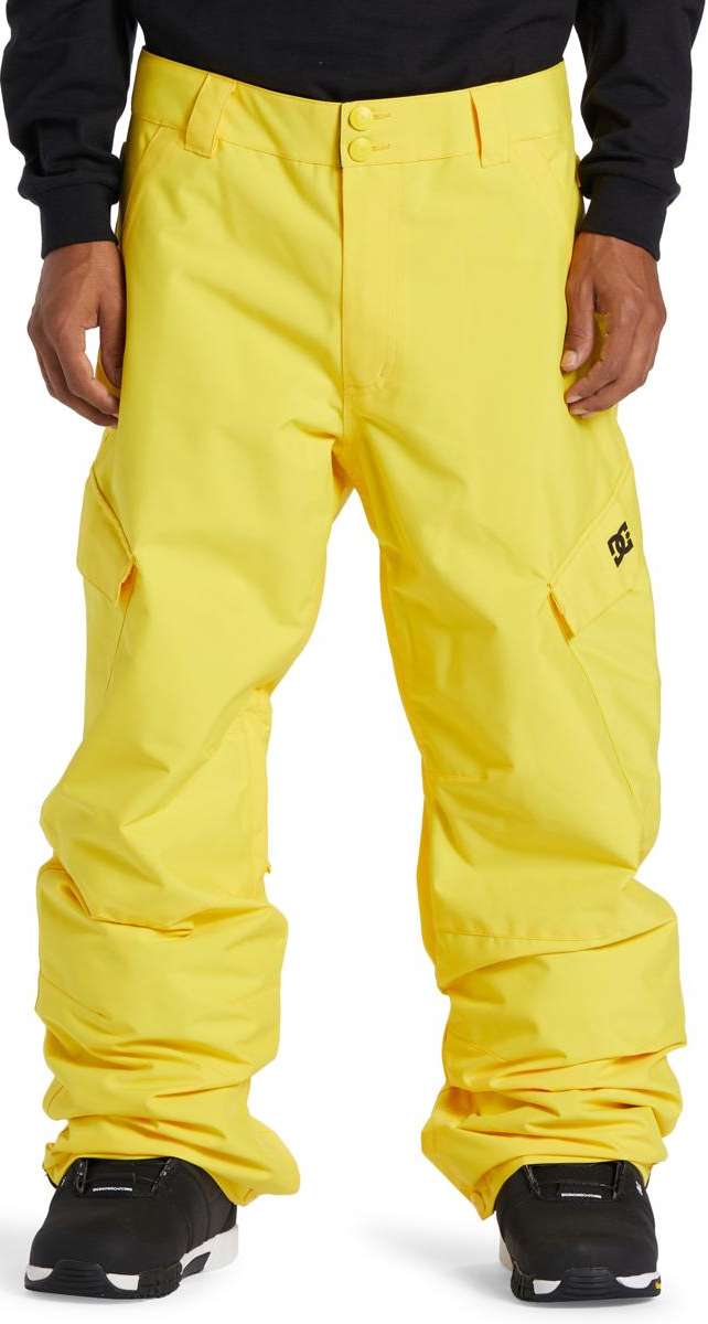 DC Banshee Insulated Pant 2024 - Yellow snow pants with a black logo on the left leg.