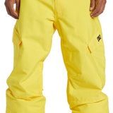 DC Banshee Insulated Pant 2024 - Yellow snow pants with a black logo on the left leg.