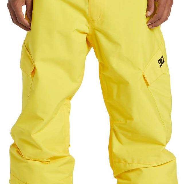 DC Banshee Insulated Pant 2024 - Yellow snow pants with a black logo on the left leg.