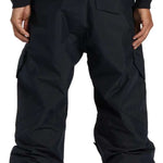 DC Banshee Insulated Pant 2024 - Black snow pants with a subtle diagonal stripe pattern on the side of one leg.