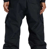 DC Banshee Insulated Pant 2024 - Black snow pants with a subtle diagonal stripe pattern on the side of one leg.