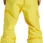 DC Banshee Insulated Pant 2024 - Yellow snow pants with zippered pockets and adjustable cuffs.