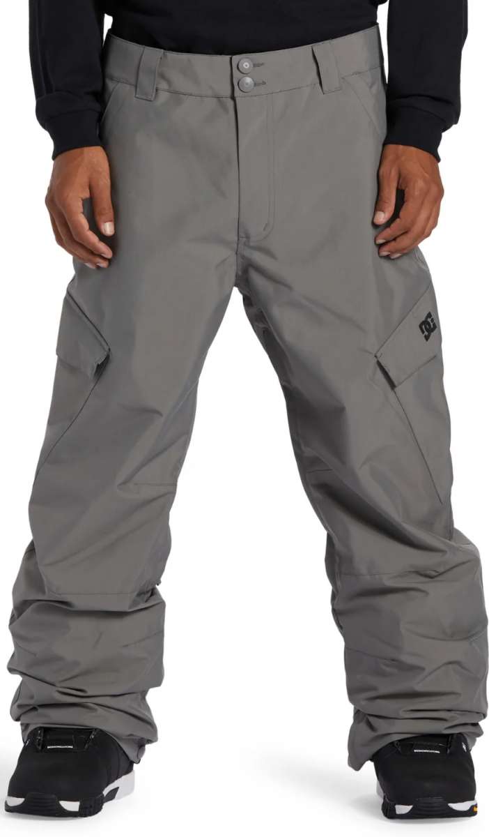 DC Banshee Insulated Pant 2024 - Black insulated snow pants with a zippered pocket on the side of one leg.