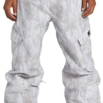 DC Banshee Insulated Pant 2024 - A pair of snowboard pants with a subtle gray and white marbled pattern, featuring two front pockets on either side.