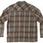 DC Canyon Full Zip Flannel 2024 - A plaid flannel shirt with a full zip and brown, tan, and black colors.