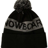 DC Chester Beanie 2023 - Black beanie with gray stripe around cuff and gray pom-pom on top.