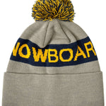 DC Chester Beanie 2023 - A gray beanie with a yellow and blue pom-pom on top.