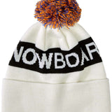 DC Chester Beanie 2023 - A white beanie with a blue and orange pom-pom on top.