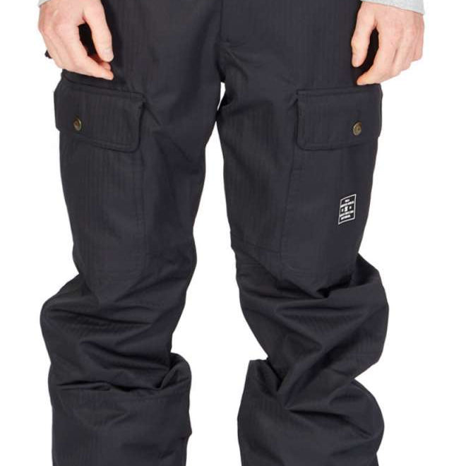 DC Code Shell Pant 2023 - Black snow pants with a subtle vertical stripe pattern on the side of one leg.