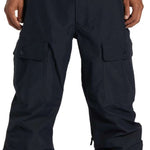DC Code Shell Pant 2024 - Black snow pants with zippered pockets on each thigh and a black belt loop at the waist.
