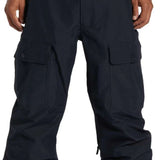 DC Code Shell Pant 2024 - Black snow pants with zippered pockets on each thigh and a black belt loop at the waist.