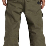 DC Code Shell Pant 2024 - Olive green pants with a subtle diagonal stripe pattern on the side of one leg.