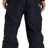 DC Code Shell Pant 2024 - Black snow pants with a zippered pocket on the side and adjustable Velcro straps at the ankles.