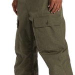 DC Code Shell Pant 2024 - Olive green pants with two front pockets and a zippered pocket on the thigh.