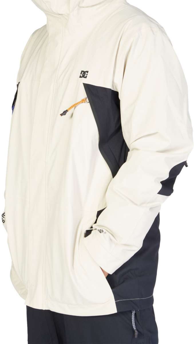 DC Command 45K Shell Jacket 2023 - A white jacket with black accents and a zippered chest pocket.