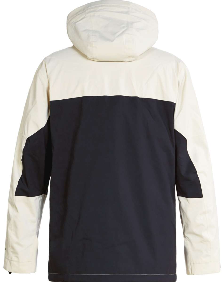 DC Command 45K Shell Jacket 2023 - A black jacket with a white zipper and two zippered pockets on either side.