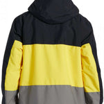 DC Defy Insulated Jacket 2024 - A black, yellow, and gray jacket with a hood.