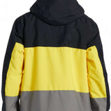 DC Defy Insulated Jacket 2024 - A black, yellow, and gray jacket with a hood.