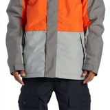 DC Defy Insulated Jacket - A grey jacket with an orange stripe across the chest and a hood.