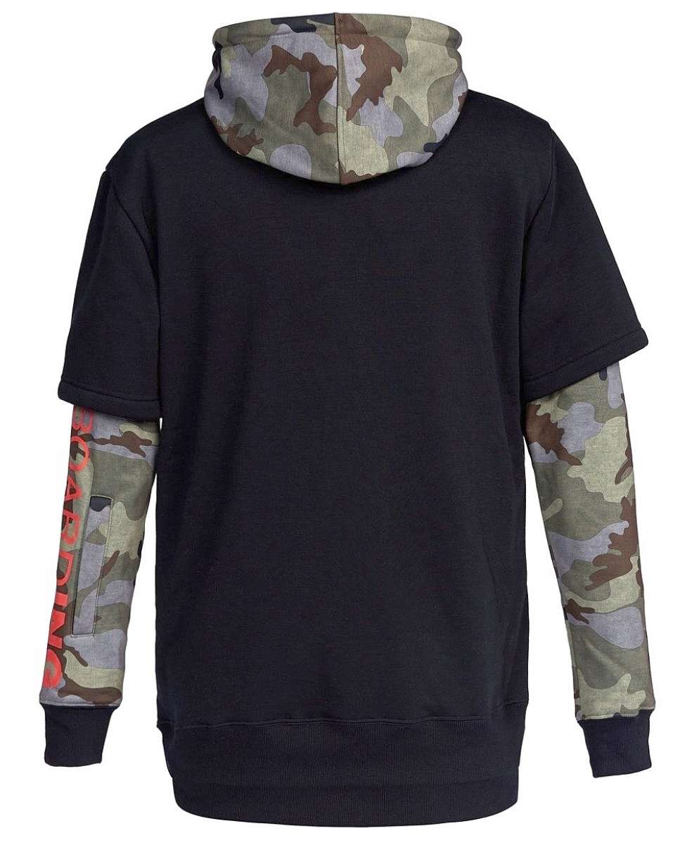 DC Dryden Fleece Hoodie 2022 - A black fleece hoodie with a kangaroo pocket and drawstring hood.