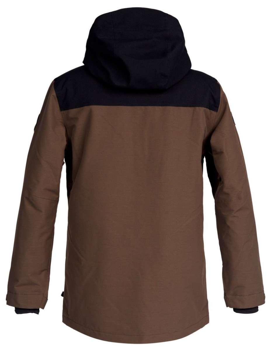 DC Haven Insulated Jacket 2022 - A brown jacket with a black hood and chest panel.