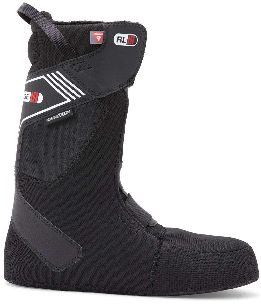 DC Judge BOA Snowboard Boots 2024 - Black snowboard boots with a white logo on the side and red accents.