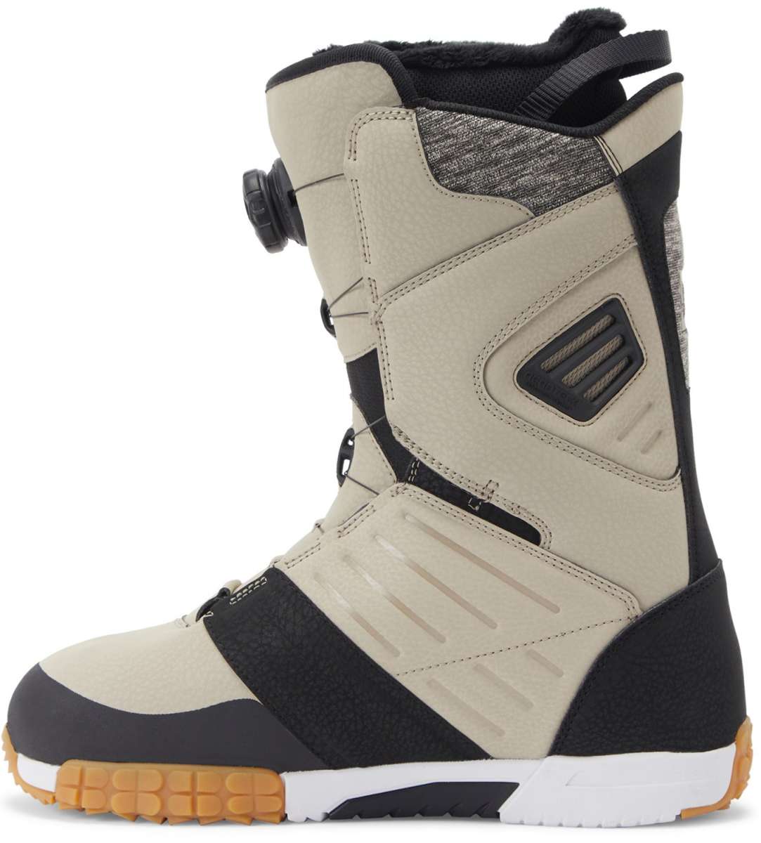 DC Judge BOA Snowboard Boots 2024 - A pair of snowboard boots with a black and white color scheme, featuring a textured pattern on the upper material.