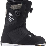 DC Judge BOA Snowboard Boots 2024 - Black snowboard boots with white accents and a textured pattern on the side.