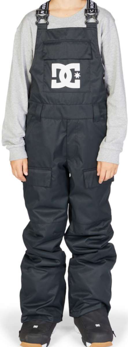 DC Juniors Roadblock Bib 2023 - Black bib with white DC logo on front and black straps with white DC logos.