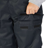 DC Juniors Roadblock Bib 2023 - Black bib with a white DC logo on the left leg and black straps.