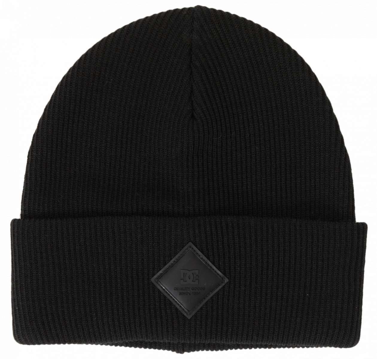 DC Label Beanie 2024 - Black beanie with a small black label on the front.