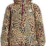 DC Women's Nexus Reversible Anorak Jacket 2024 - A leopard print jacket with a purple zipper and hood.