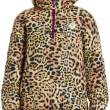 DC Women's Nexus Reversible Anorak Jacket 2024 - A leopard print jacket with a purple zipper and hood.