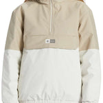 DC Women's Nexus Reversible Anorak Jacket 2024 - A tan and white jacket with a hood, featuring a zipper closure at the front.